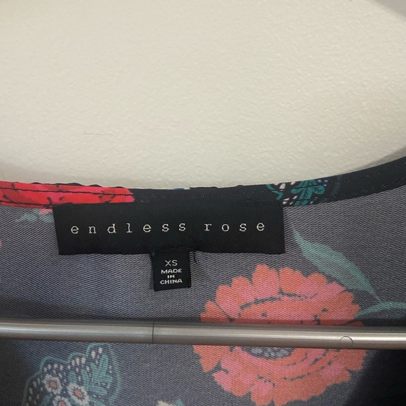 Nordstrom Satin Floral Bell Sleeve Top - Picture 2 of 2